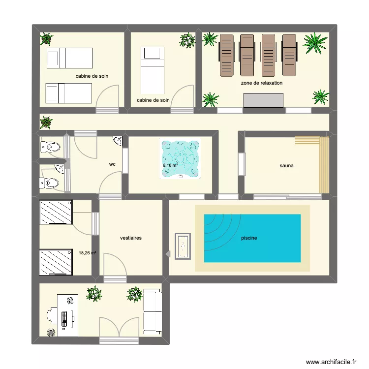 Chlo&eacute;. Plan de 9 pièces et 88 m²