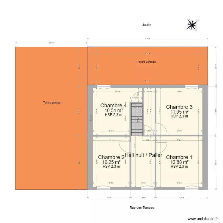 Tombes 38 - ETAGE. Plan de 