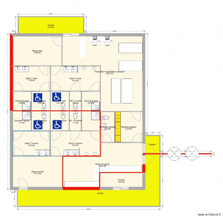 Poste de garde avec Facturation. Plan de 0 pièce et 0 m2