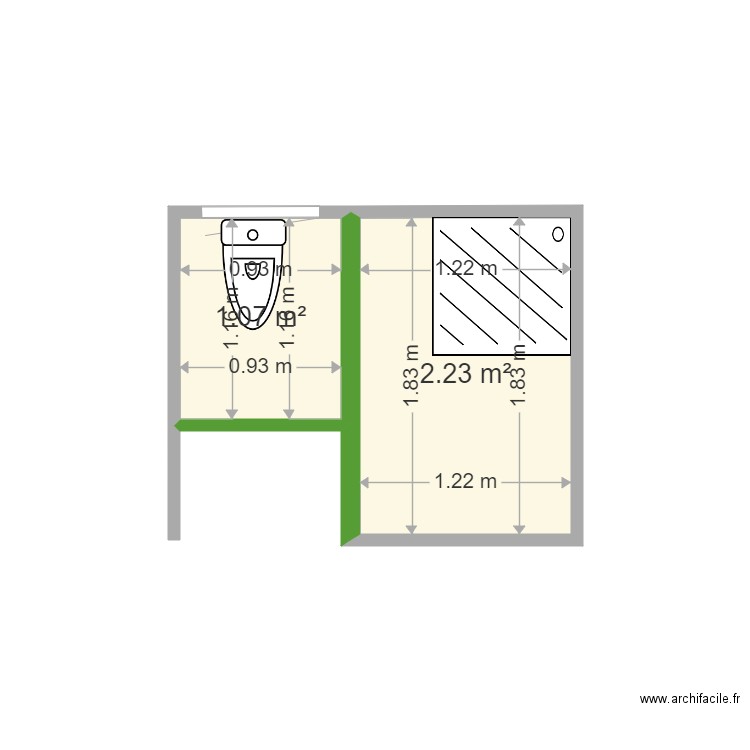 plan wc. Plan de 0 pièce et 0 m2