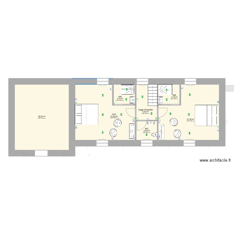 plan projet gite 1 amenagement electrique. Plan de 0 pièce et 0 m2