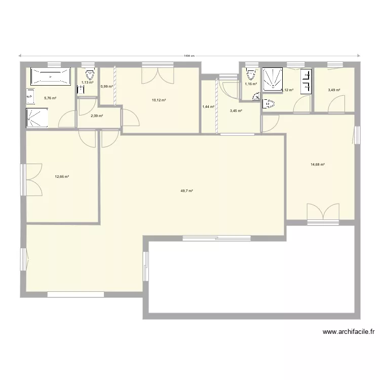 Maison id&eacute;ale sans meuble version 110 2. Plan de 