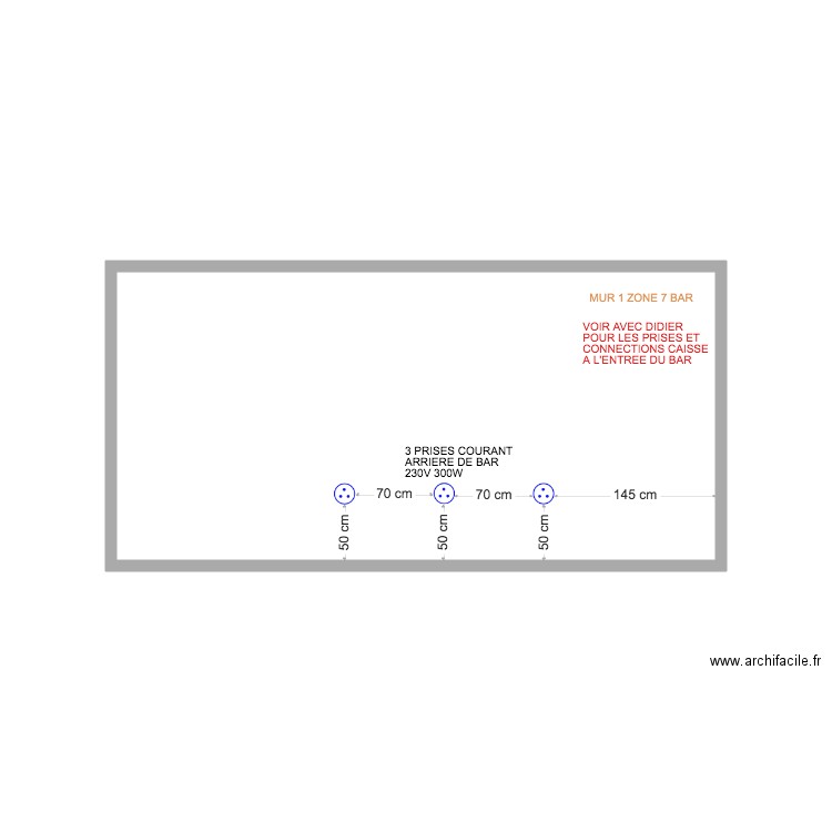 MUR 1 ZONE 7 BAR . Plan de 0 pièce et 0 m2