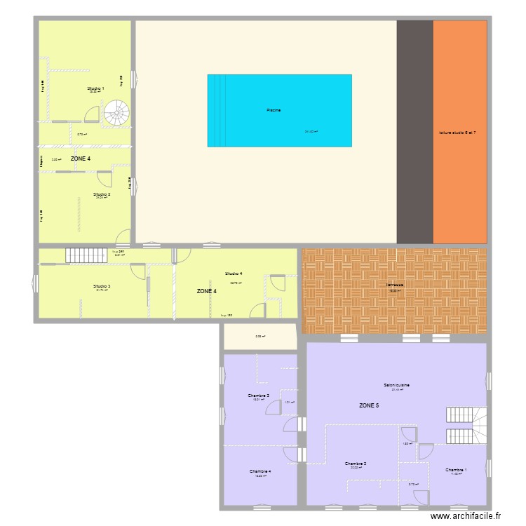 Plan de masse etage ZONE. Plan de 0 pièce et 0 m2