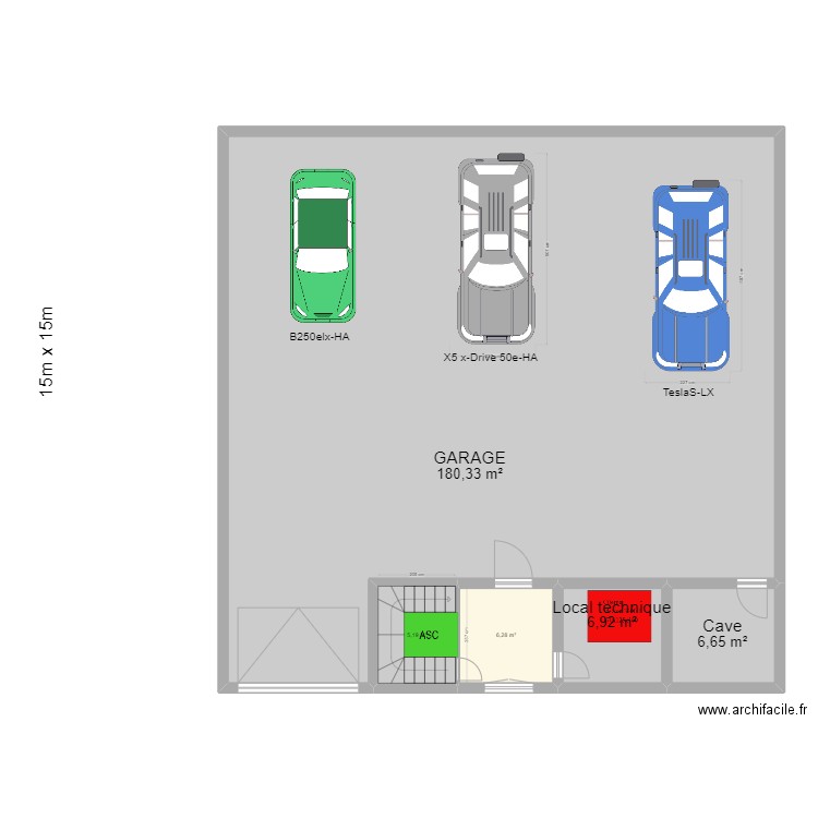 SOUS SOL RAMPE Garage 2. Plan de 5 pièces et 205 m2