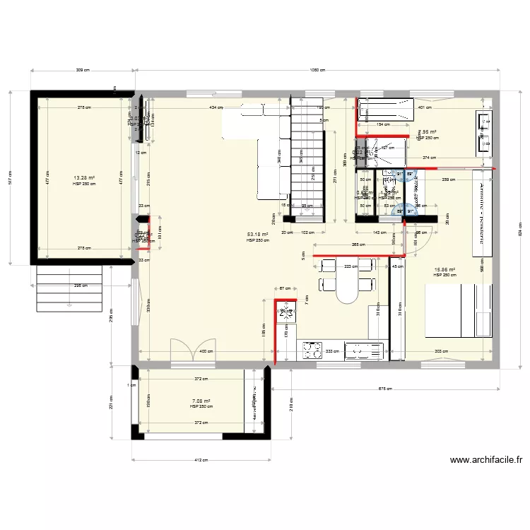 plan futur maison rdc actuel. Plan de 