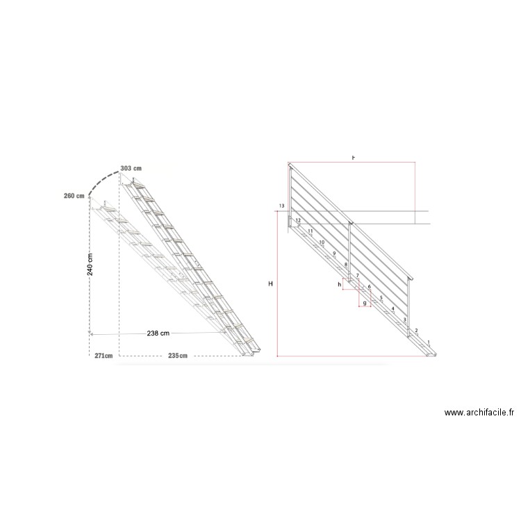 escalier Sacristan. Plan de 0 pièce et 0 m2