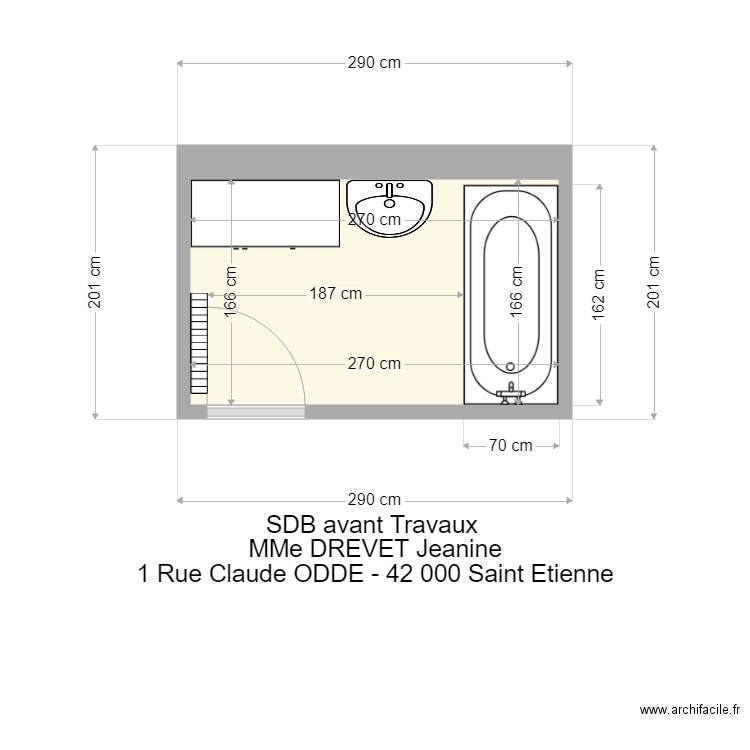 DREVET Jeanine. Plan de 0 pièce et 0 m2