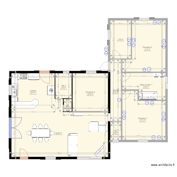 maison muy courant faible. Plan de 0 pièce et 0 m2