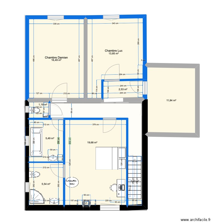 Etage  meublé 24 MAI 23 version 6. Plan de 18 pièces et 153 m2