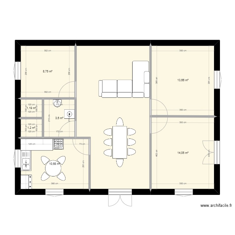 plan maison 90 m. Plan de 0 pièce et 0 m2