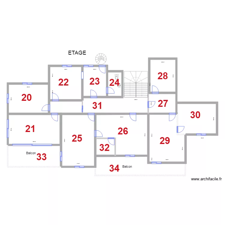 vila Marcory etage etat des lieux. Plan de 