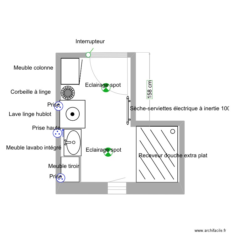 Salle de bains . Plan de 0 pièce et 0 m2