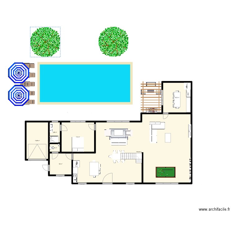 Lussac 3. Plan de 14 pièces et 274 m2