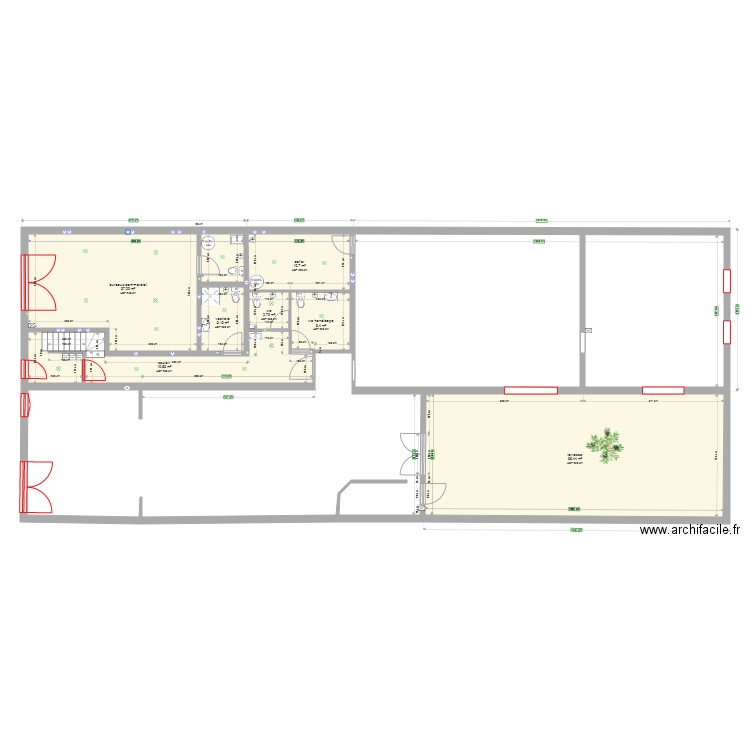 plan menuiserie restaurant et local commercial. Plan de 0 pièce et 0 m2