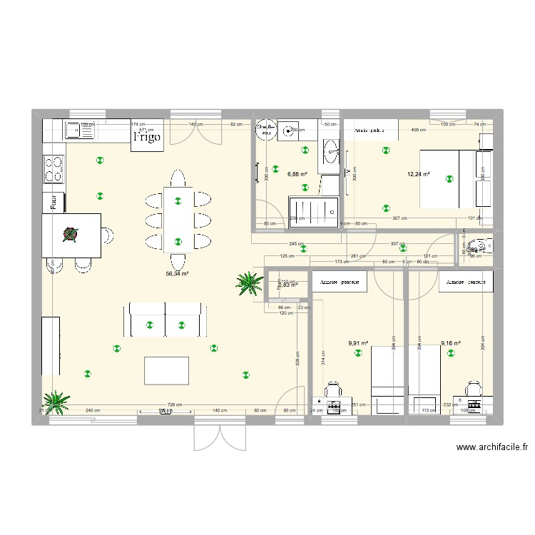 Maison Nath 2. Plan de 7 pièces et 96 m2