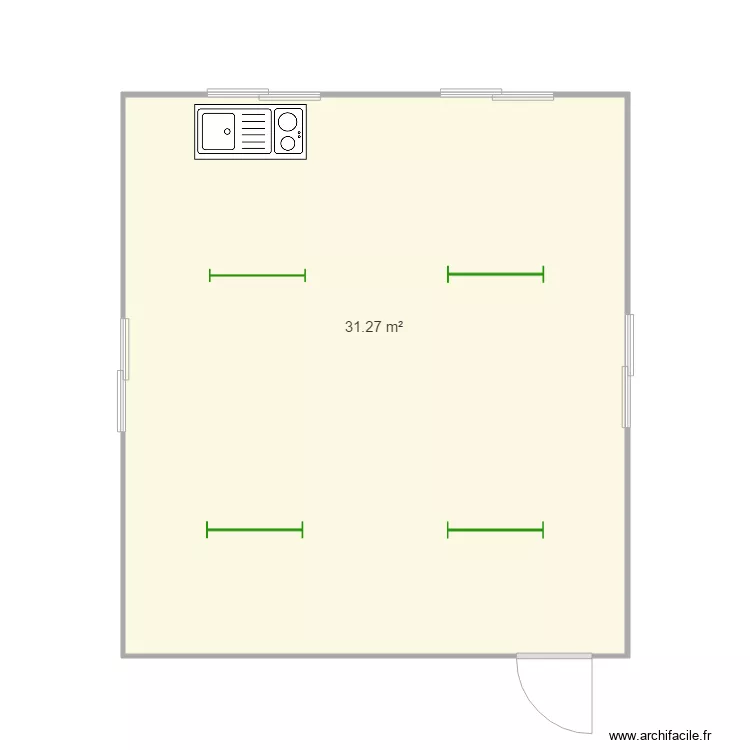 salle double refectoire bis. Plan de 