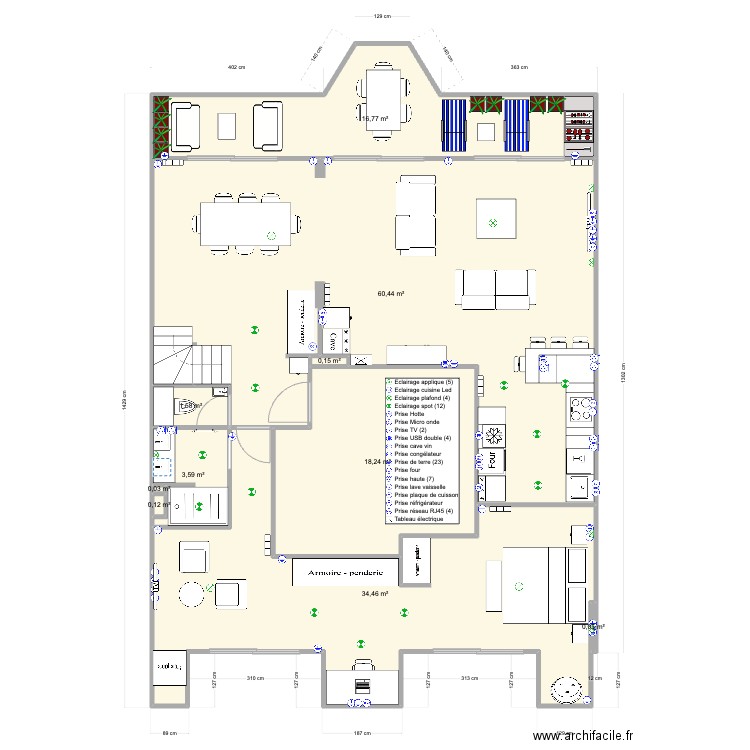 Pornichet De Gaulle RDC contraintesV6. Plan de 10 pièces et 135 m2