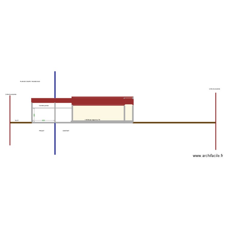 plan de coupe. Plan de 0 pièce et 0 m2