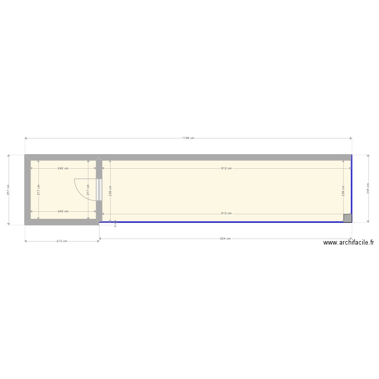 Poll House 40 Pieds. Plan de 2 pièces et 26 m2