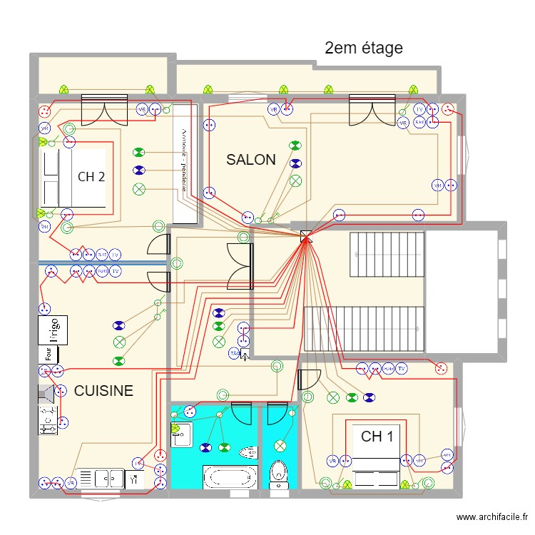 2er etage. Plan de 10 pièces et 162 m2