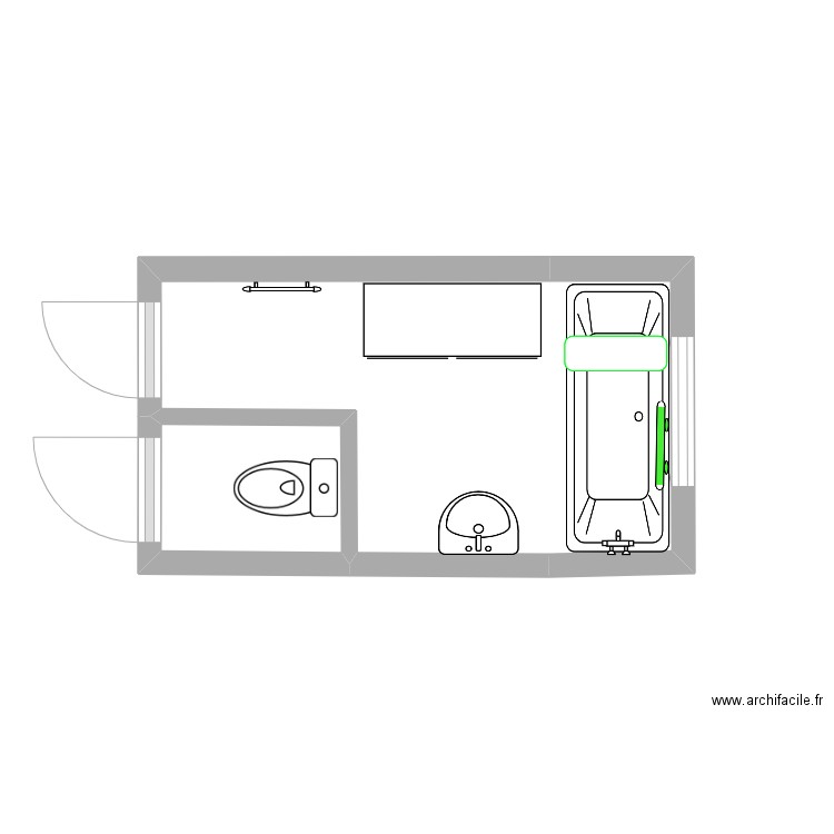 MARHOFER actuel. Plan de 2 pièces et 6 m2