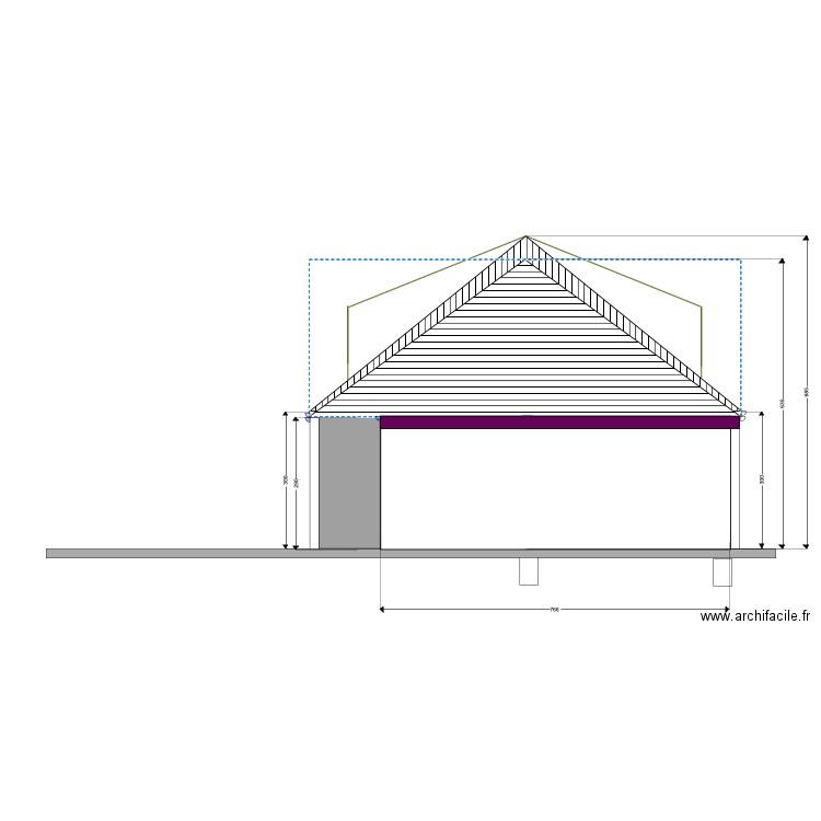 coupe principale après . Plan de 0 pièce et 0 m2