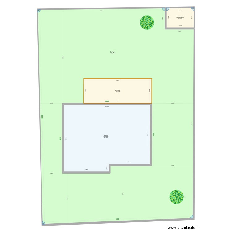 Plan de masse 02. Plan de 4 pièces et 773 m2