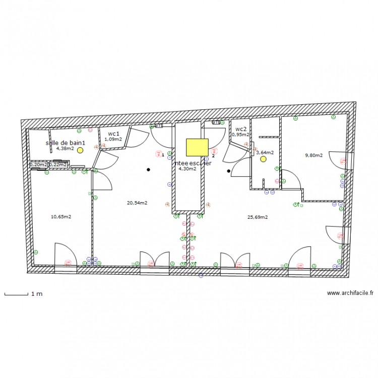 1 etage prise de courant. Plan de 0 pièce et 0 m2