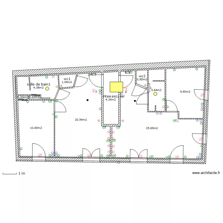 1 etage prise de courant. Plan de 1 etage prise de courant. Plan de