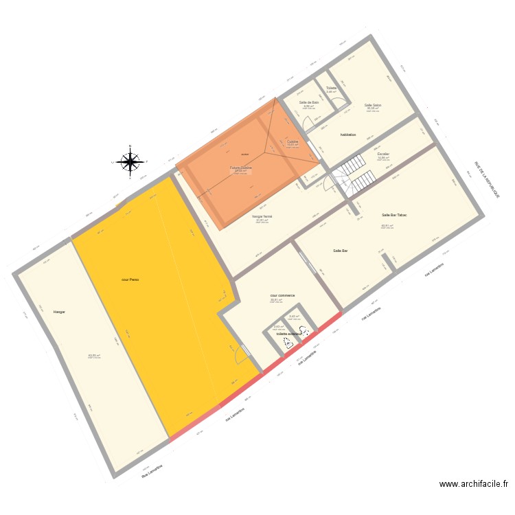 plan complet  avec etage et toiture. Plan de 25 pièces et 621 m2