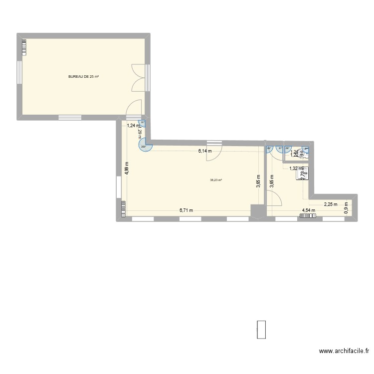 APPART BIEN ETRE. Plan de 2 pièces et 64 m2