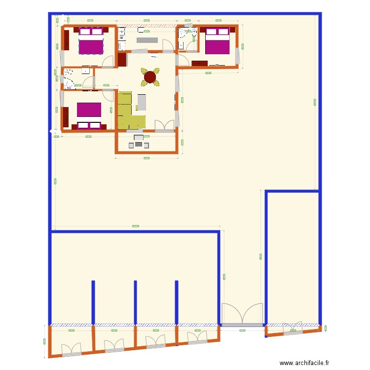 musalac maison. Plan de 16 pièces et 448 m2