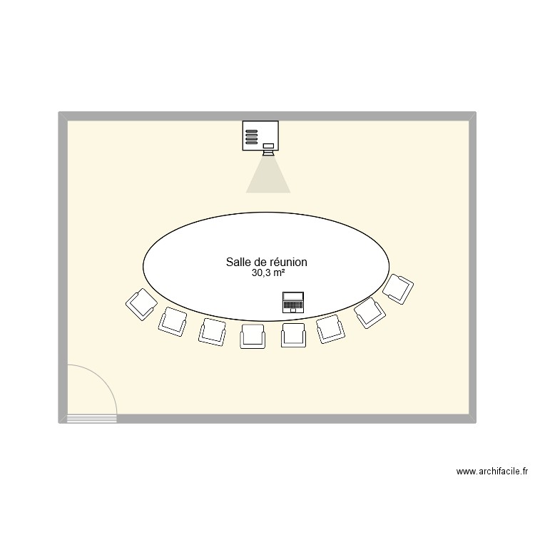 Réunion LFR mairie . Plan de 1 pièce et 30 m2