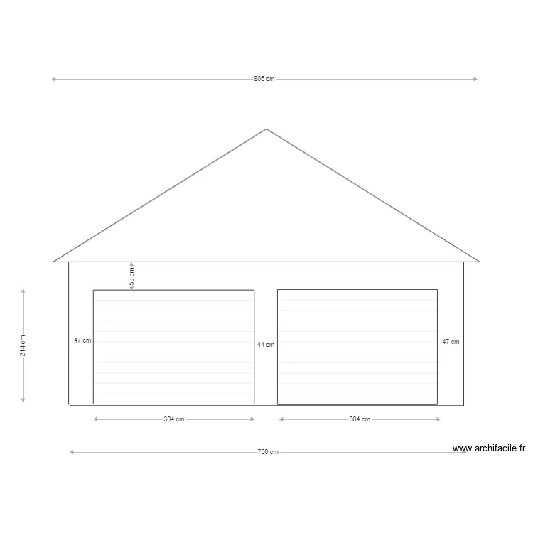 facade sud1 garage. Plan de 