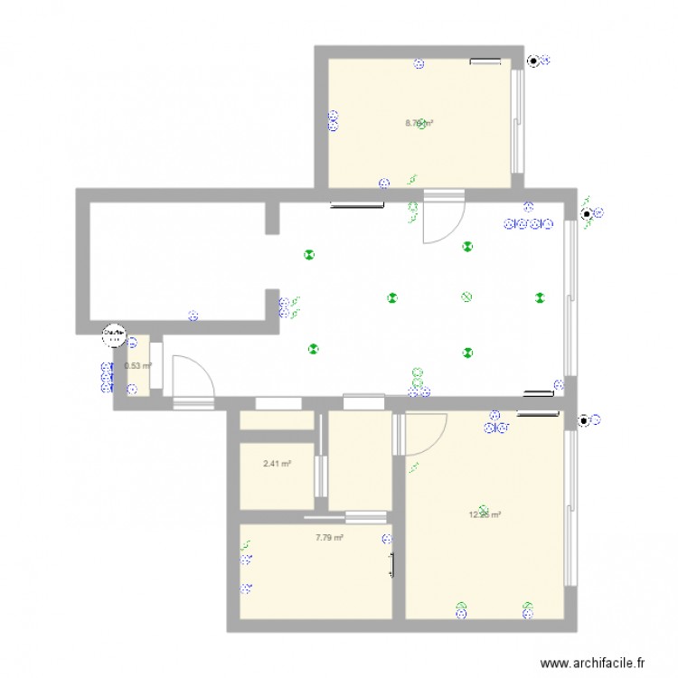 AppartRéno. Plan de 5 pièces et 32 m2