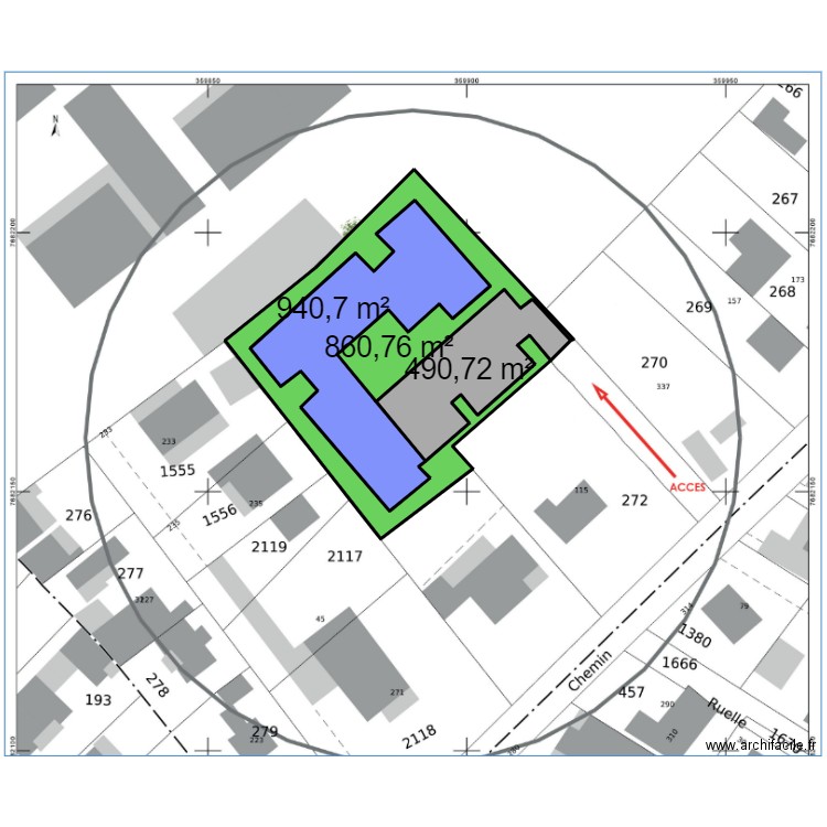 PAPAMA GRONDIN V3. Plan de 3 pièces et 2292 m2