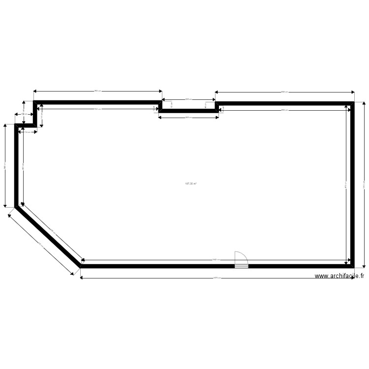 Fontenay Existant 1. Plan de 1 pièce et 187 m2