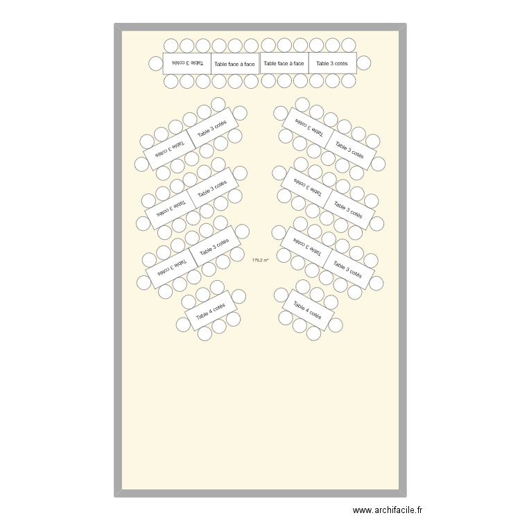 Plan de table 1. Plan de 1 pièce et 179 m2