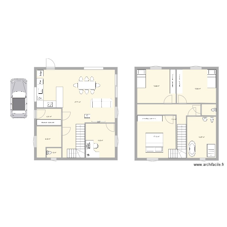 Maison Collets V1. Plan de 0 pièce et 0 m2