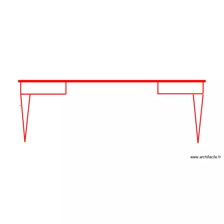 bureau Lawrence 1 tiroir . Plan de 
