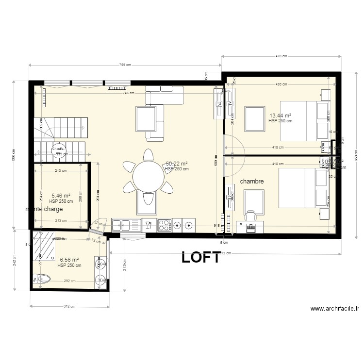 loft. Plan de 0 pièce et 0 m2