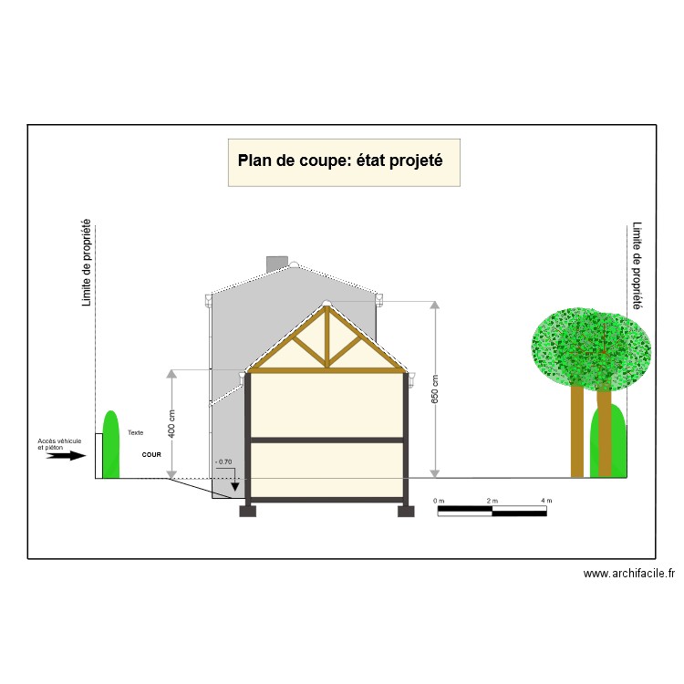 Plan de coupe projeté DAVID. Plan de 0 pièce et 0 m2