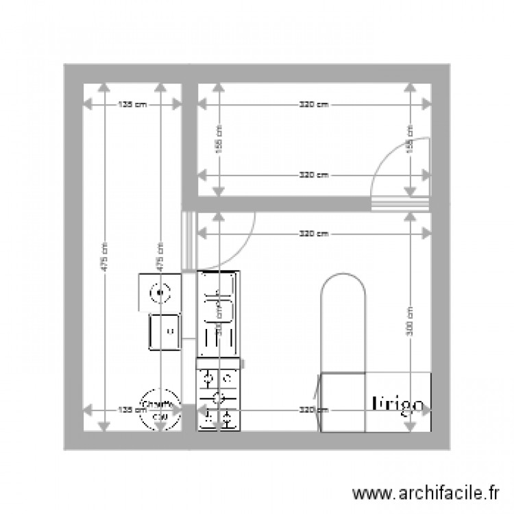 Aménagement cuisine. Plan de 0 pièce et 0 m2