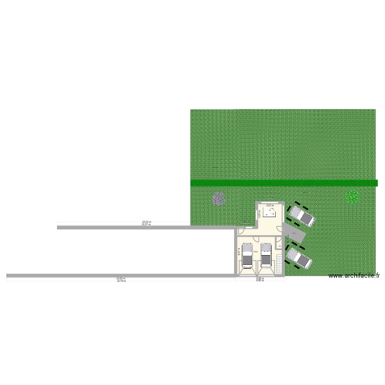 AURORE FRESSON. Plan de 2 pièces et 54 m2