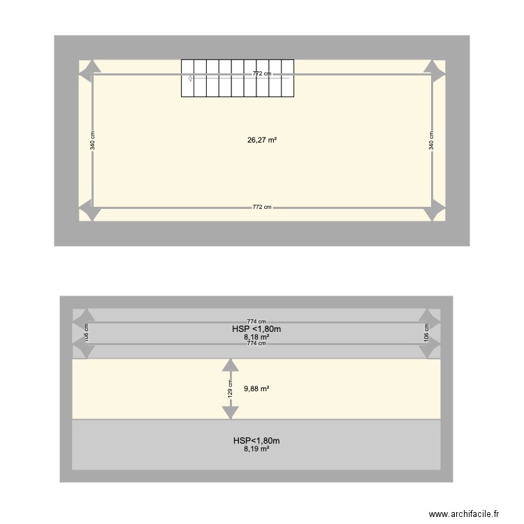 Dependance 1 petite maison. Plan de 4 pièces et 53 m2