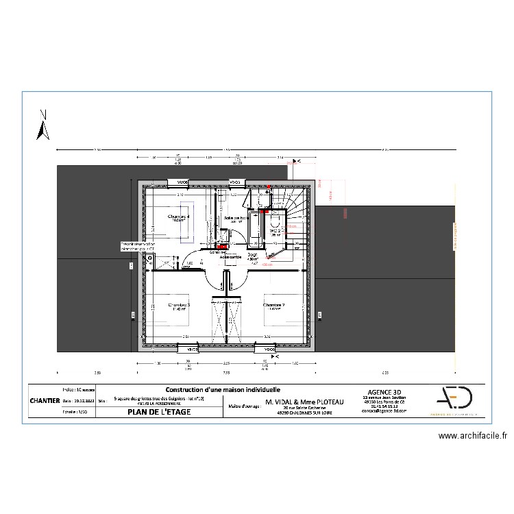 Plan réservation R+1 Vidal Ploteau. Plan de 0 pièce et 0 m2
