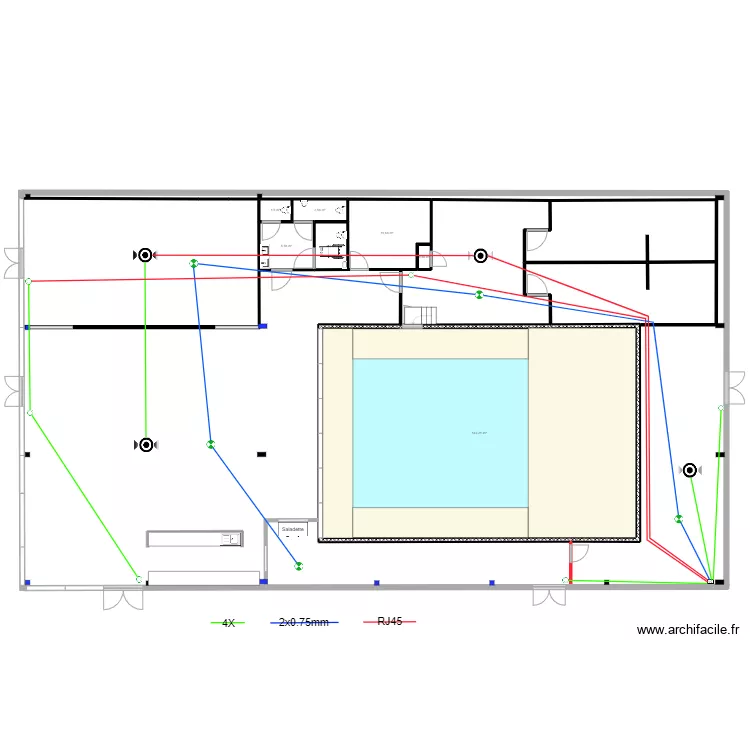 Plan TAKE OFF d&eacute;finitif incendie. Plan de 