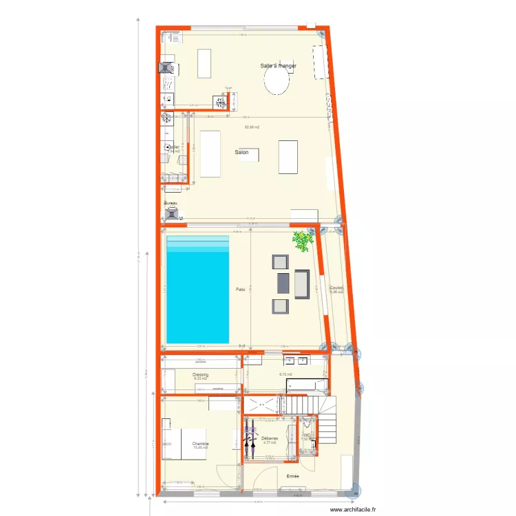 surr&eacute;l&eacute;vation 30 RdC. Plan de 