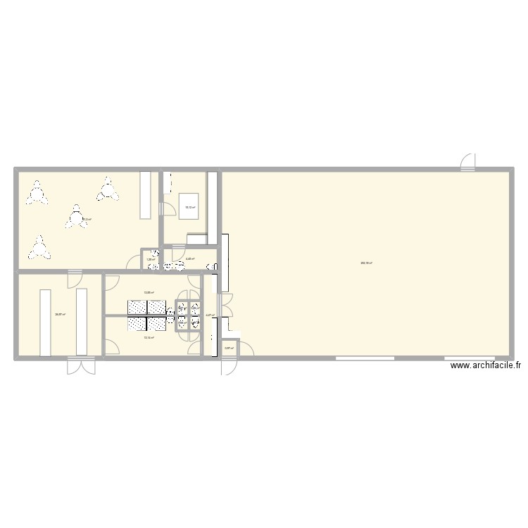 csyp. Plan de 14 pièces et 335 m2